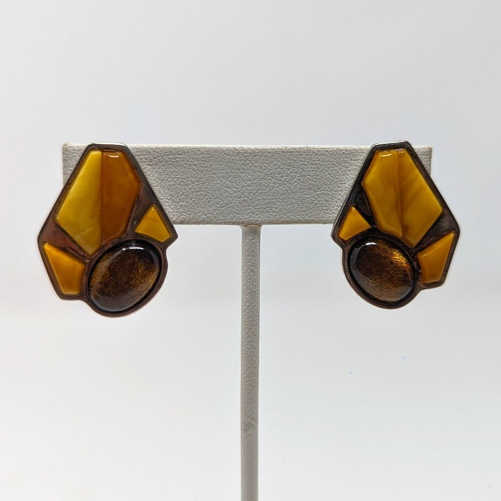 Mine Finds by Jay King Desert Rose Trading DRT Amber Sterling Earrings